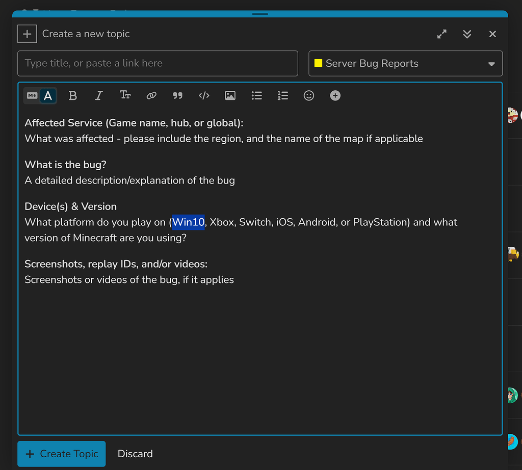 Bug report category template mentions Win10 only - Closed Bug Reports ...