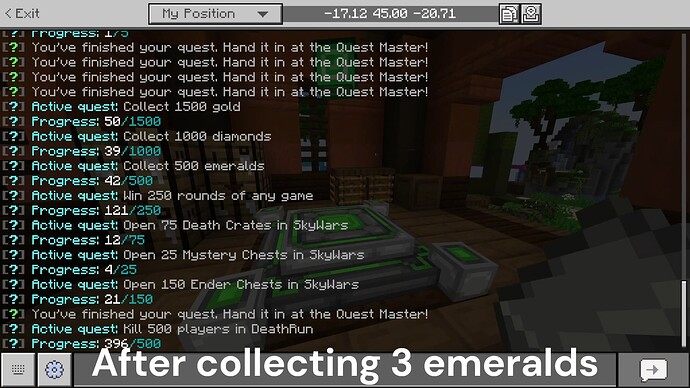 After collecting emeralds