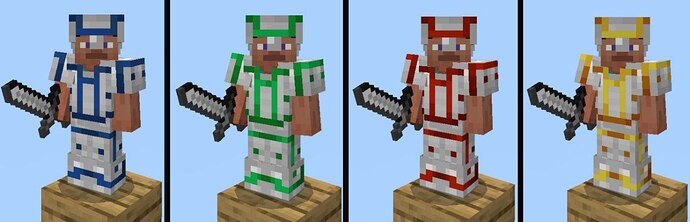 Iron armor in each team's color trim