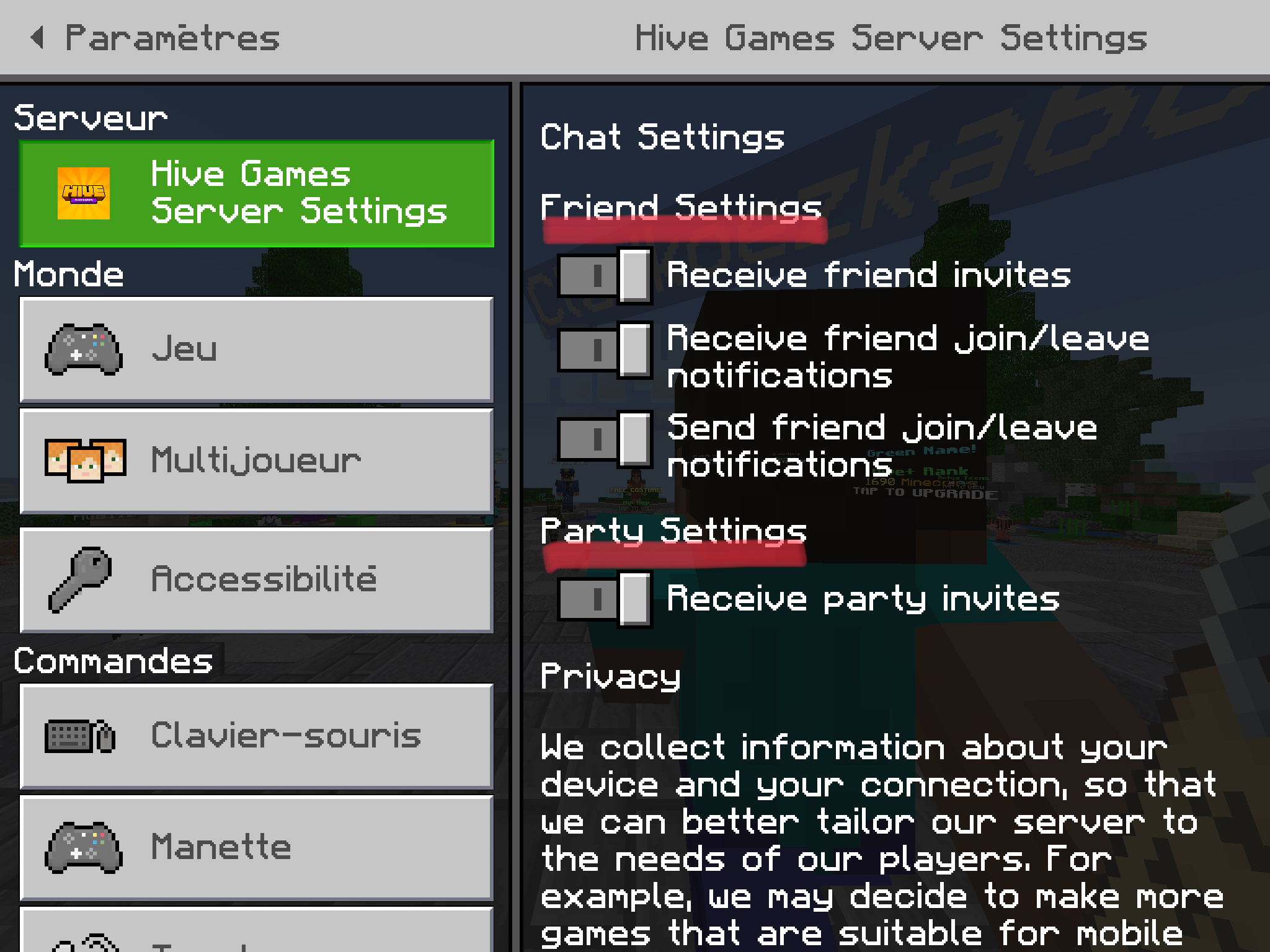 how to get into minecraft party games server