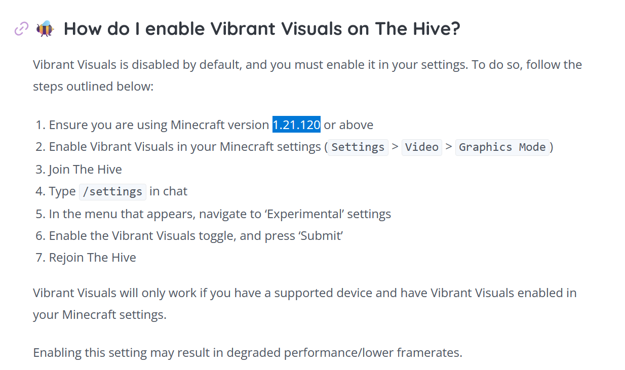 Vibrant visuals minimum version is outdated - Closed Bug Reports - The ...