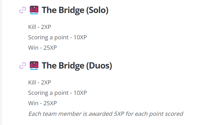 Bridge XP Giving Chart - Archived Ideas - The Hive Forums